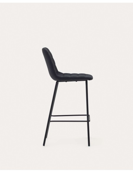 Taburete Zunilda de chenilla negro 65 cm - Kave Home; C0600038SO01