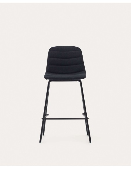 Taburete Zunilda de chenilla negro 65 cm - Kave Home; C0600038SO01