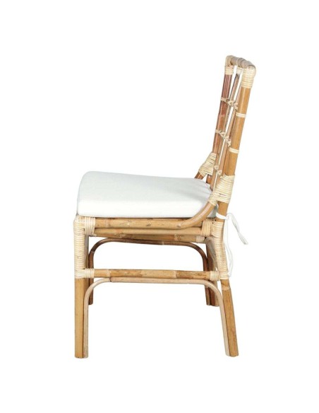 Silla LLOYD, Ratán Natural / Textil Blanco. Vackart