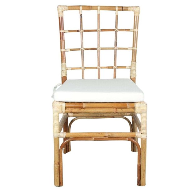 Silla LLOYD, Ratán Natural / Textil Blanco. Vackart Silla LLOYD, Ratán Natural / Textil Blanco. Vackart