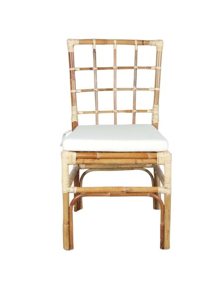 Silla LLOYD, Ratán Natural / Textil Blanco. Vackart