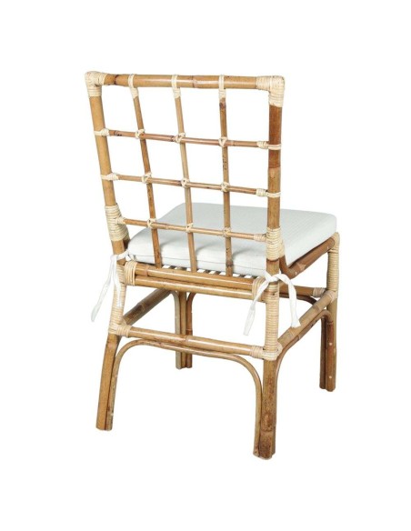 Silla LLOYD, Ratán Natural / Textil Blanco. Vackart