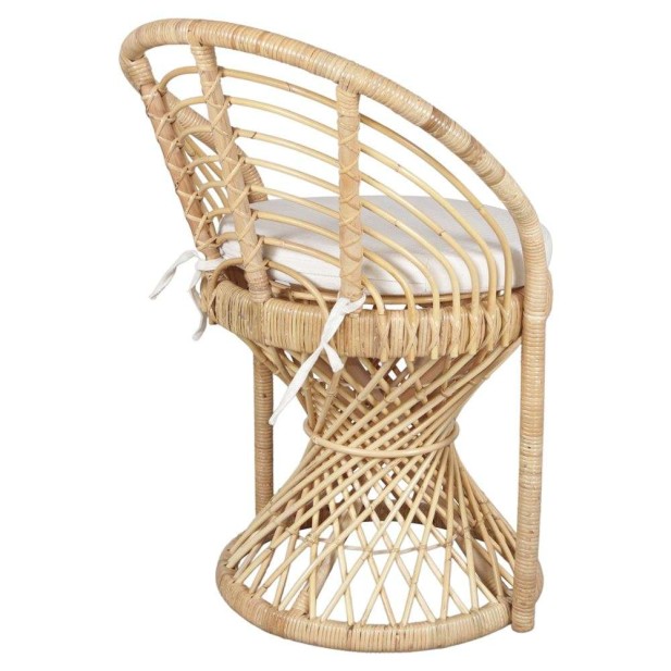 Silla ROXY, Ratán Natural / Textil Blanco. Vackart Silla ROXY, Ratán Natural / Textil Blanco. Vackart