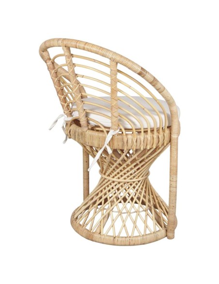 Silla ROXY, Ratán Natural / Textil Blanco. Vackart