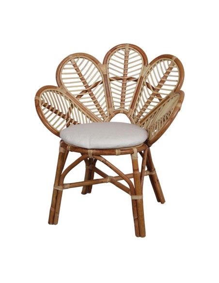 Silla DAUN, Ratán Natural / Textil Blanco. Vackart