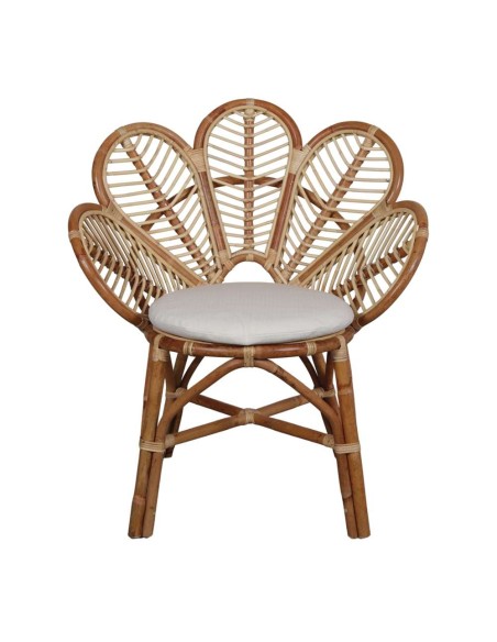 Silla DAUN, Ratán Natural / Textil Blanco. Vackart