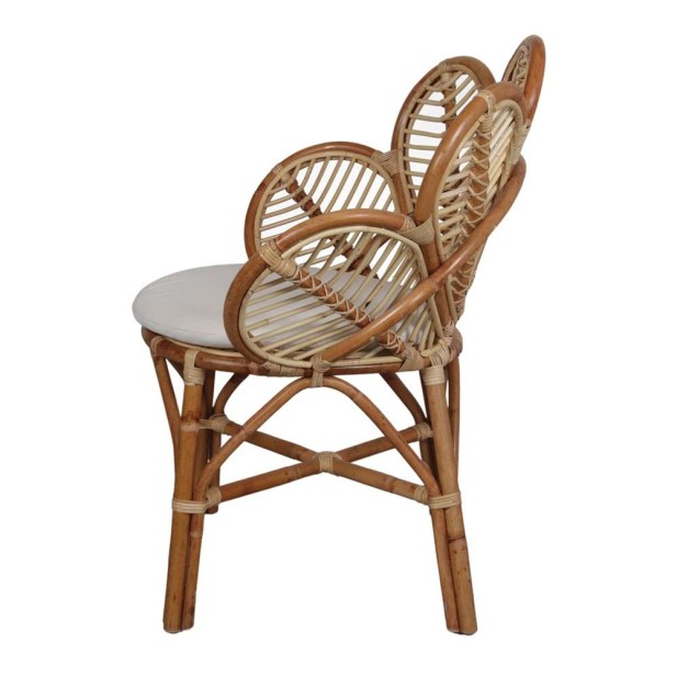 Silla DAUN, Ratán Natural / Textil Blanco. Vackart Silla DAUN, Ratán Natural / Textil Blanco. Vackart