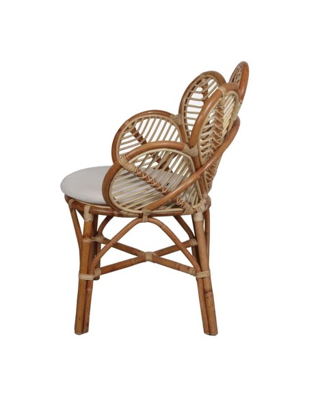 Silla DAUN, Ratán Natural / Textil Blanco. Vackart