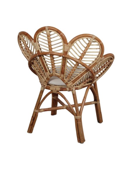 Silla DAUN, Ratán Natural / Textil Blanco. Vackart