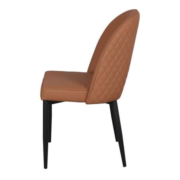 Silla PARION, Metal Negro / Polipiel Marrón. Vackart