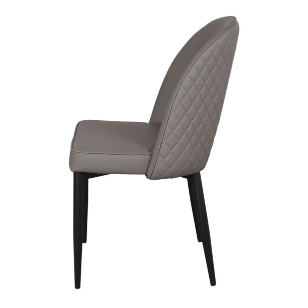 Silla PARION, Metal Negro / Polipiel Gris. Vackart