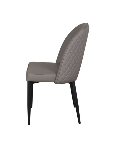 Silla PARION, Metal Negro / Polipiel Gris. Vackart