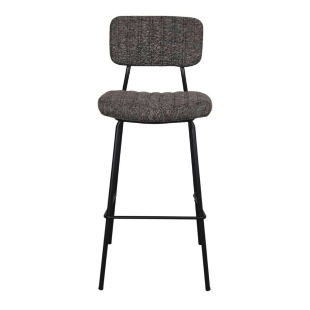 Taburete Alto POMBO 75 cm, Metal Negro / Textil Marrón. Vackart Taburete Alto POMBO 75 cm, Metal Negro / Textil Marrón. Vackart