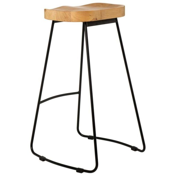 Taburete Alto SHAPT 75 cm, Metal Negro / Madera Natural. Vackart Taburete Alto SHAPT 75 cm, Metal Negro / Madera Natural. Vackart