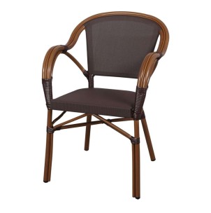 Silla Exterior TENDER, Metal Bambú / Textilene Marrón - Vackart. Las más exclusivas y modernas sillas de diseño nórdico, solo en Vackart, tu tienda diseño.