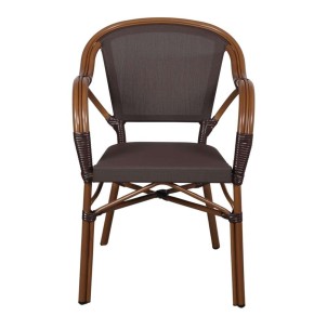 Silla Exterior TENDER, Metal Bambú / Textilene Marrón. Vackart 2