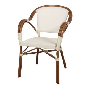 Silla Exterior TENDER, Metal Bambú / Textilene Beige - Vackart. Las más exclusivas y modernas sillas de diseño nórdico, solo en Vackart, tu tienda diseño.