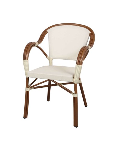 Silla Exterior TENDER, Metal Bambú / Textilene Beige. Vackart