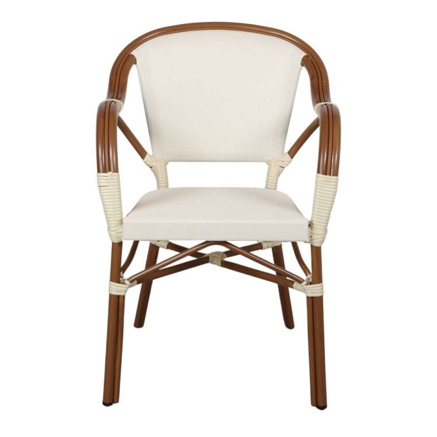 Silla Exterior TENDER, Metal Bambú / Textilene Beige. Vackart Silla Exterior TENDER, Metal Bambú / Textilene Beige. Vackart