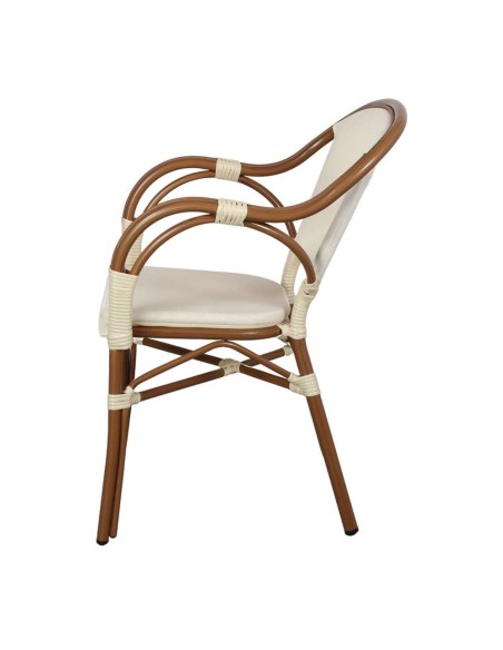 Silla Exterior TENDER, Metal Bambú / Textilene Beige. Vackart