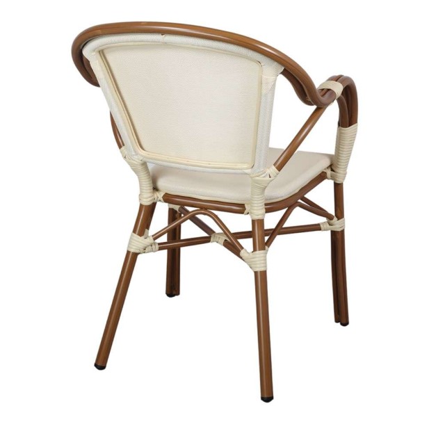 Silla Exterior TENDER, Metal Bambú / Textilene Beige. Vackart Silla Exterior TENDER, Metal Bambú / Textilene Beige. Vackart