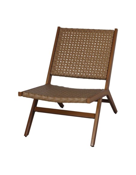 Sillón Exterior VEGA, Metal Efecto Madera / Ratán Sintético. Vackart