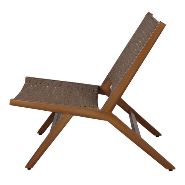 Sillón Exterior VEGA, Metal Efecto Madera / Ratán Sintético. Vackart