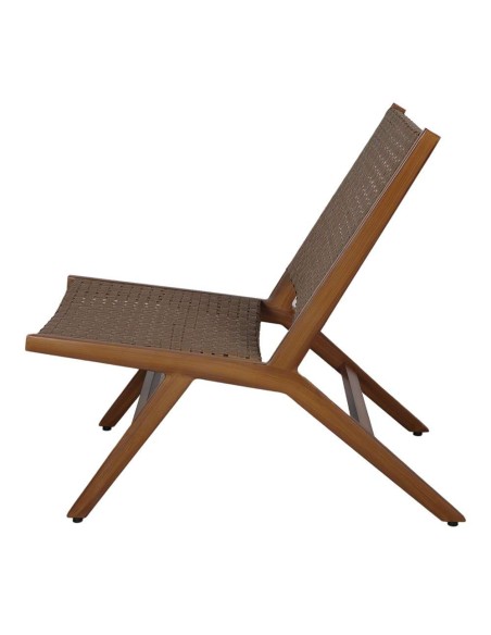 Sillón Exterior VEGA, Metal Efecto Madera / Ratán Sintético. Vackart