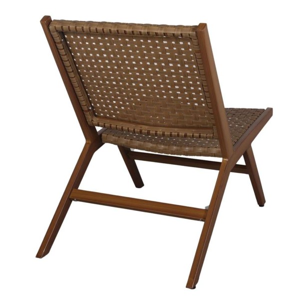 Sillón Exterior VEGA, Metal Efecto Madera / Ratán Sintético. Vackart