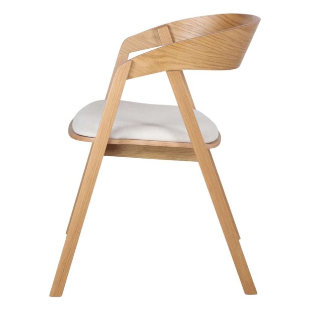 Silla con Brazos FRANKY, Roble Natural / Textil Beige. Vackart Silla con Brazos FRANKY, Roble Natural / Textil Beige. Vackart