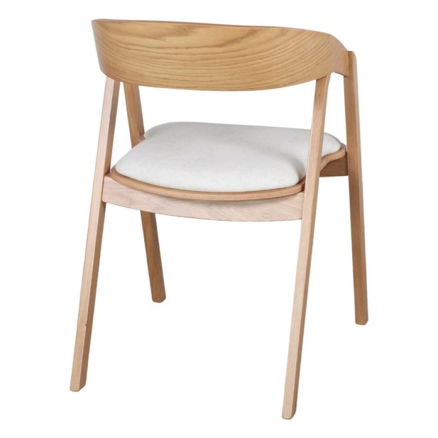 Silla con Brazos FRANKY, Roble Natural / Textil Beige. Vackart Silla con Brazos FRANKY, Roble Natural / Textil Beige. Vackart