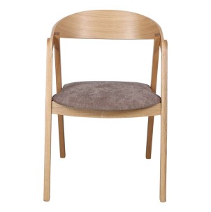 Silla con Brazos FRANKY, Roble Natural / Textil Trufa. Vackart 2