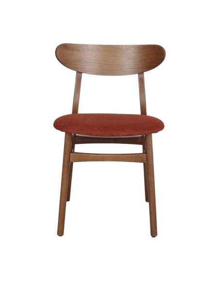 Silla BURIAL, Madera Maciza / Textil Teja. Vackart