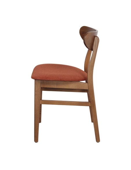 Silla BURIAL, Madera Maciza / Textil Teja. Vackart