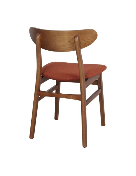 Silla BURIAL, Madera Maciza / Textil Teja. Vackart