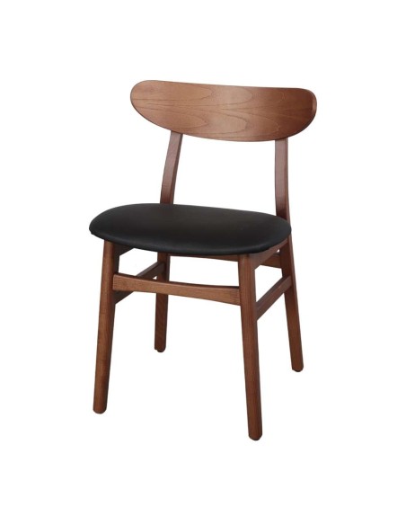 Silla BURIAL, Madera Maciza / PU Negro. Vackart