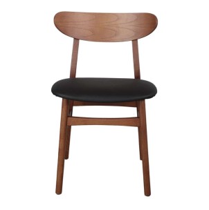 Silla BURIAL, Madera Maciza / PU Negro. Vackart 2