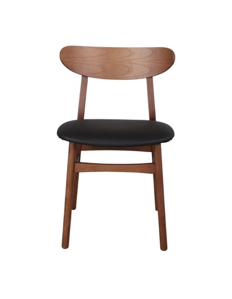 Silla BURIAL, Madera Maciza / PU Negro. Vackart