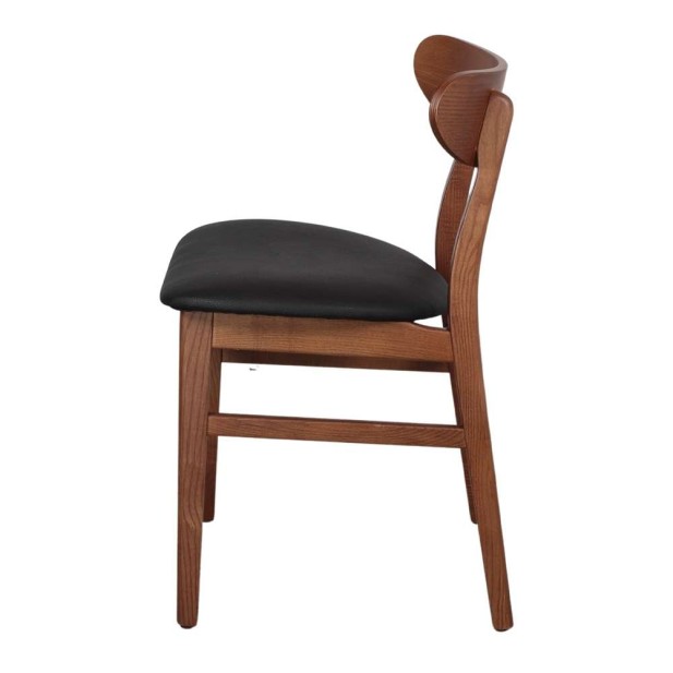 Silla BURIAL, Madera Maciza / PU Negro. Vackart Silla BURIAL, Madera Maciza / PU Negro. Vackart