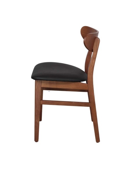 Silla BURIAL, Madera Maciza / PU Negro. Vackart