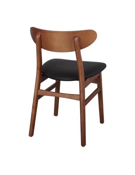 Silla BURIAL, Madera Maciza / PU Negro. Vackart