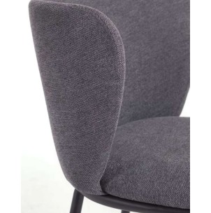 Taburete Ciselia 65 cm chenilla gris oscuro/acero negro - Kave Home 2