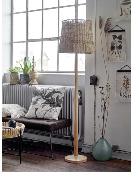 Lámpara de Pie KAKASI, Madera / Ratán Natural - Bloomingville. Vackart