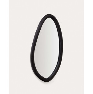 Espejo Magrit de madera maciza de mungur con acabado negro Ø 60 x 110 cm - Kave Home-D0300010MM01. Producto de estilo Rústico