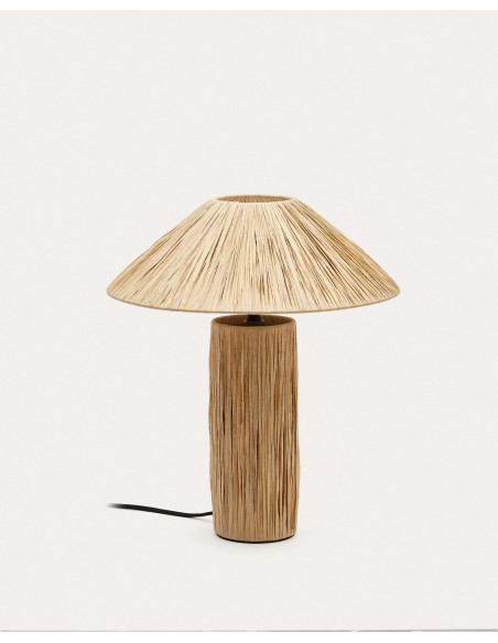 Lámpara de mesa Samse de rafia natural - Kave Home. L0300029FN46