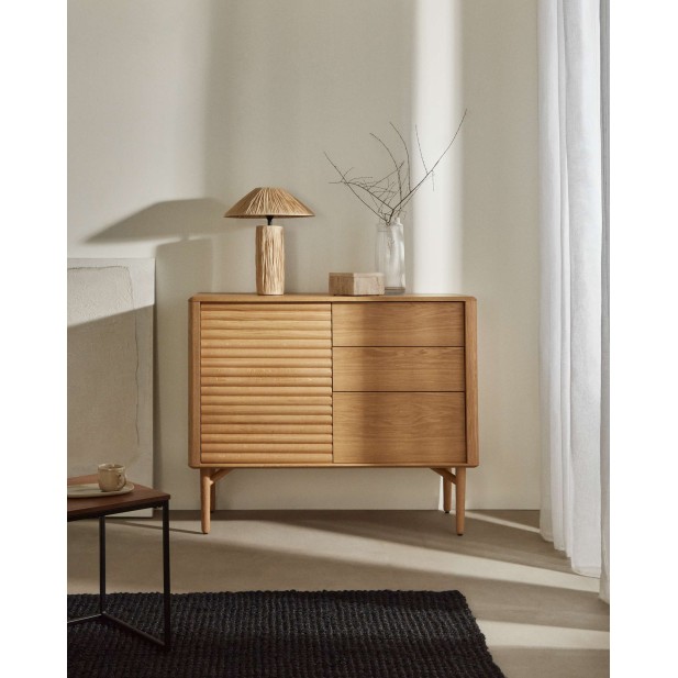 Lámpara de mesa Samse de rafia natural - Kave Home. L0300029FN46 Lámpara de mesa Samse de rafia natural - Kave Home. L0300029FN46