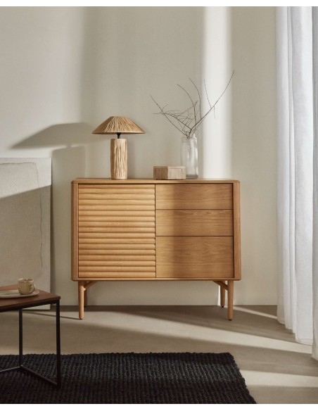 Lámpara de mesa Samse de rafia natural - Kave Home. L0300029FN46