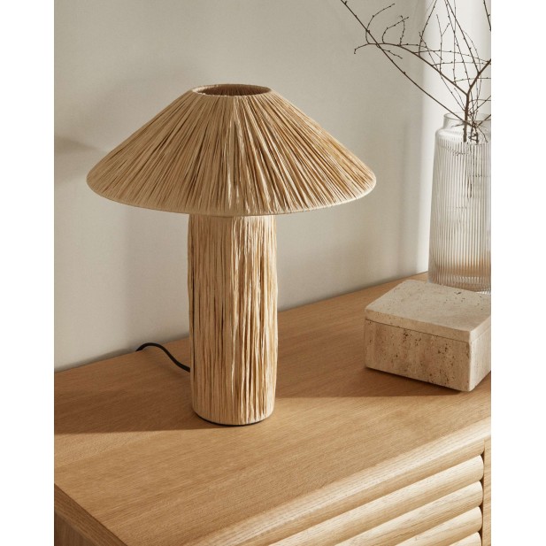Lámpara de mesa Samse de rafia natural - Kave Home. L0300029FN46 Lámpara de mesa Samse de rafia natural - Kave Home. L0300029FN46