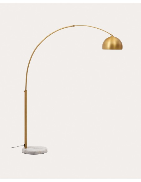 Lámpara de pie Madali, latón, mármol blanco - Kave Home. L0200003RR83