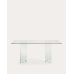 Mesa Burano de cristal 180 x 90 cm - Kave Home - C418C07. Producto de estilo Moderno.